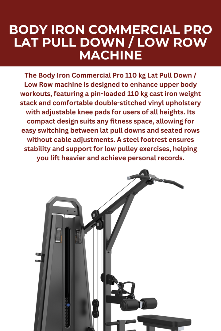 Body Iron Commercial Pro Lat Pull Down / Low Row Machine