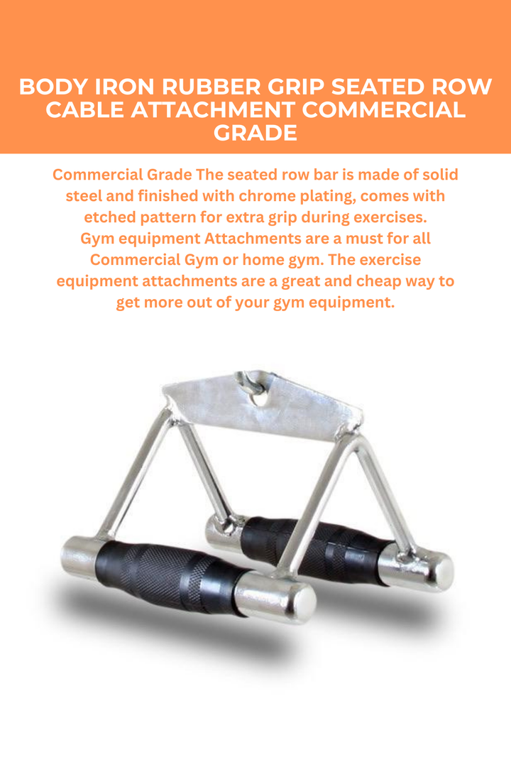 Body Iron Rubber Grip Seated Row Cable Attachment Commercial