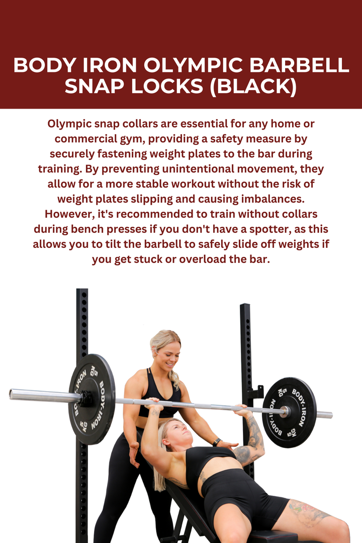 Body Iron Olympic Barbell Snap Locks (Black)