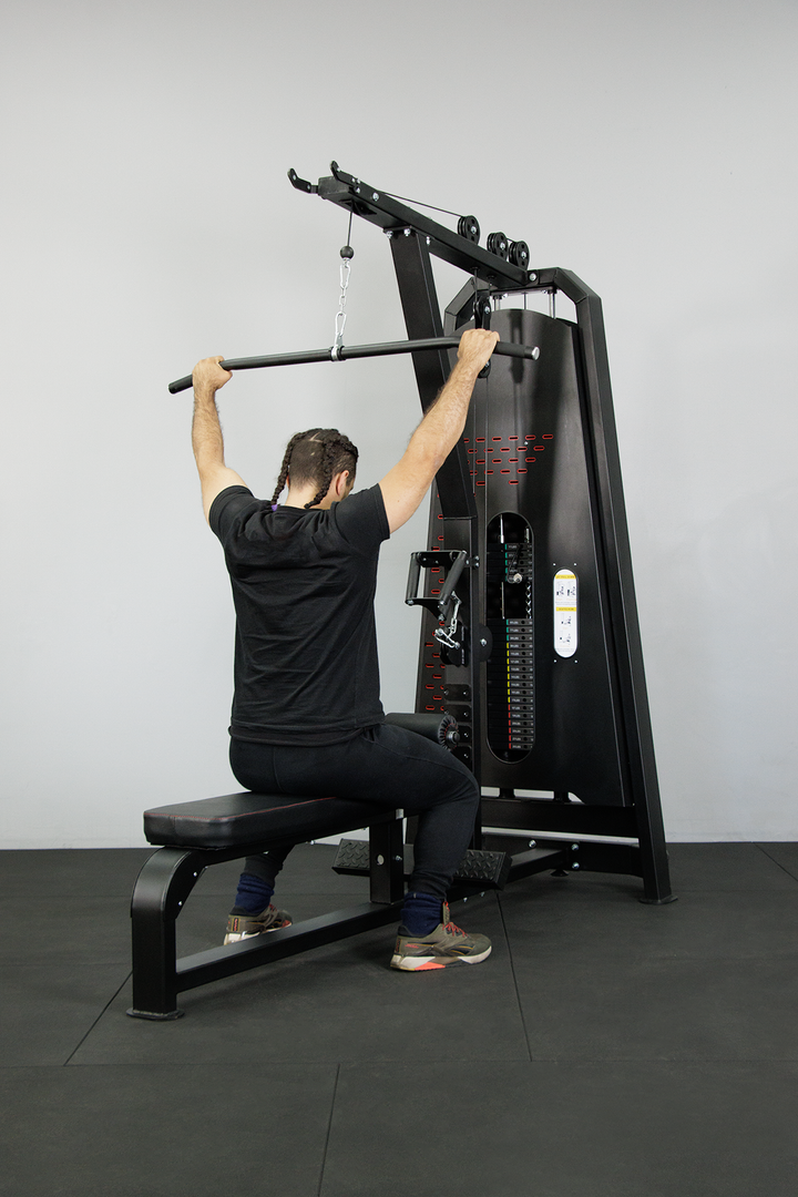 Body Iron Commercial Pro Elite Lat Pull Down / Low Row Machine
