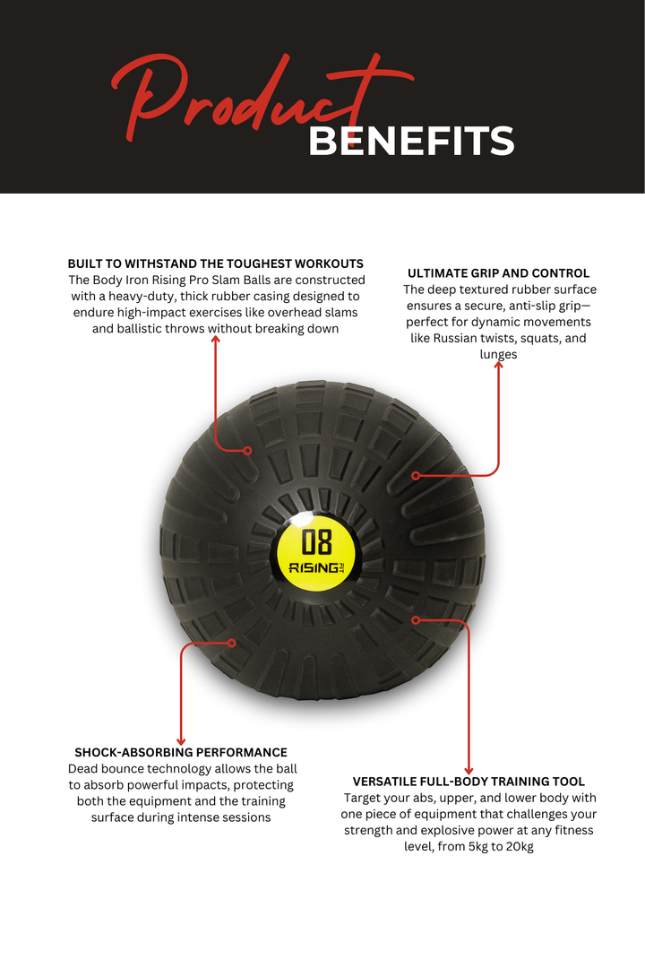 Body Iron Rising Pro Commercial Slam Ball 8kg
