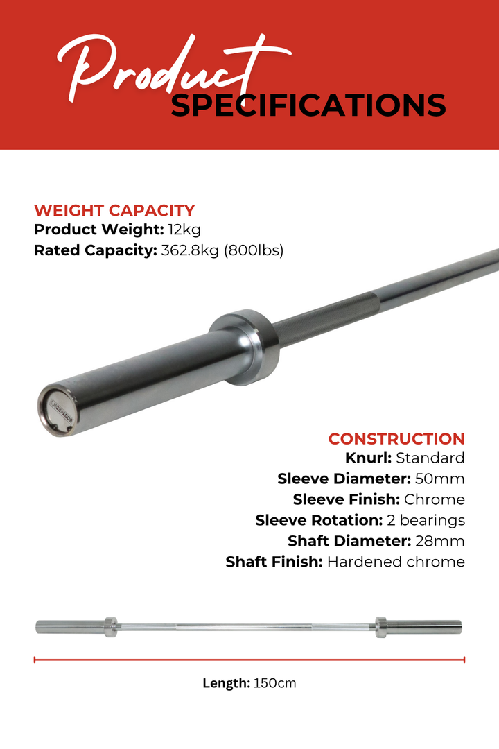 Body Iron Commercial 5ft Olympic Barbell