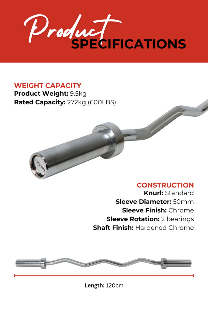 Body Iron Commercial Olympic Ez Curl Bar