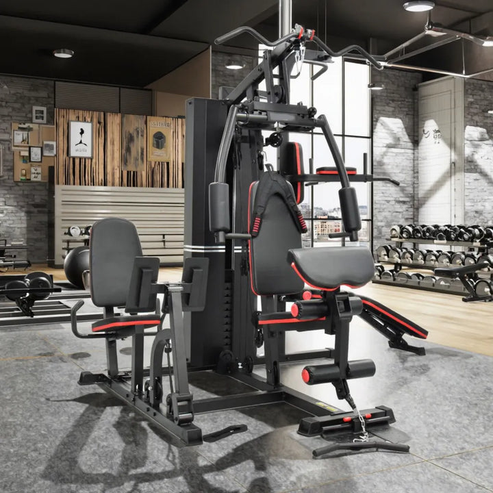 Body Iron Multi Station Home Gym With Leg Press BHG7000 + Power Tower + Ab Bench