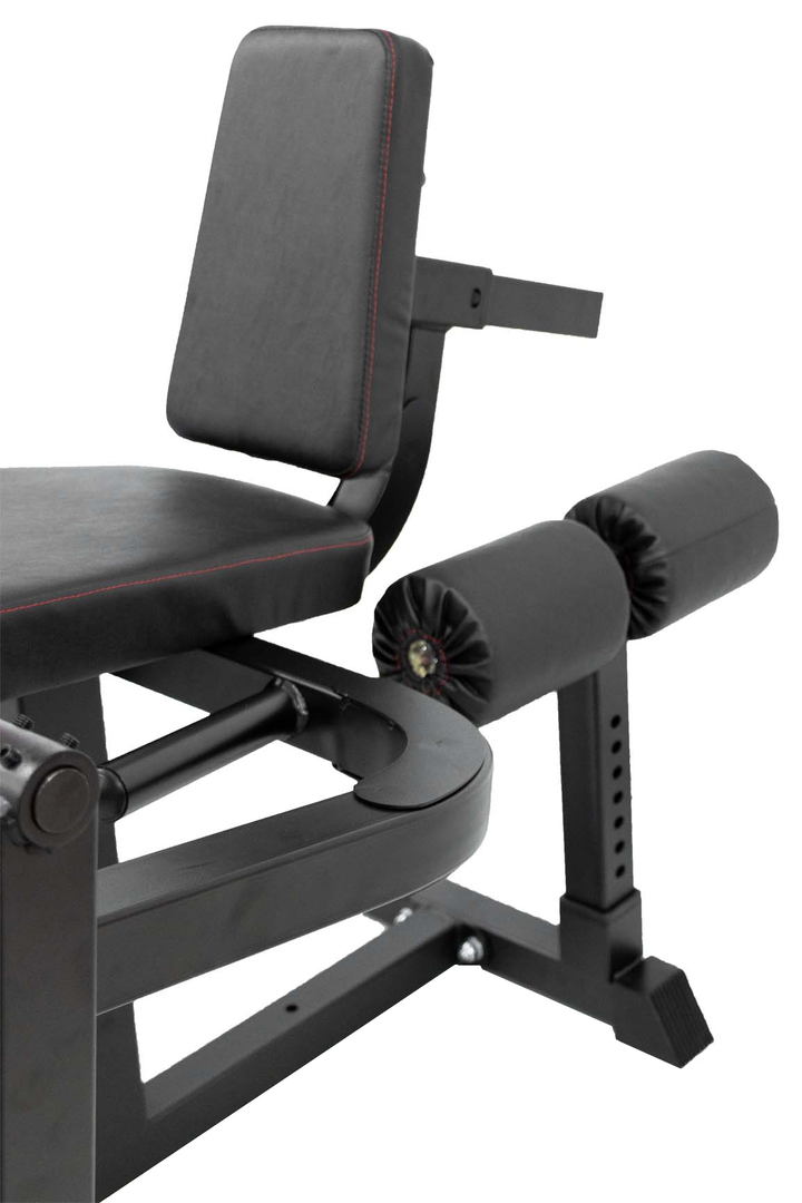 Leg holder in storage holder on leg extension and curl machine