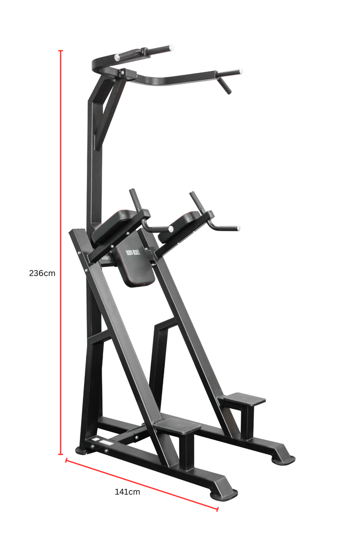 Body Iron Commercial Vertical Knee Raise / Dip / Pull Up Power Tower