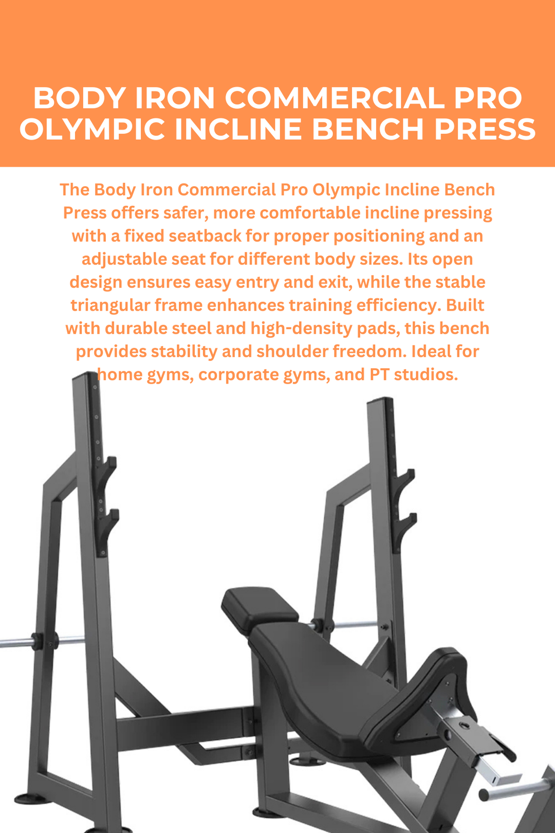 BodyIron® Commercial Pro Olympic Incline Bench Press