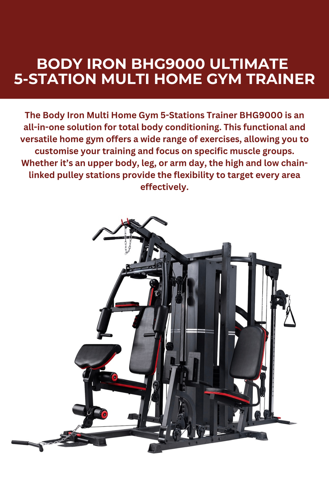 Body Iron BHG9000 Ultimate 5-Station Multi Home Gym Trainer