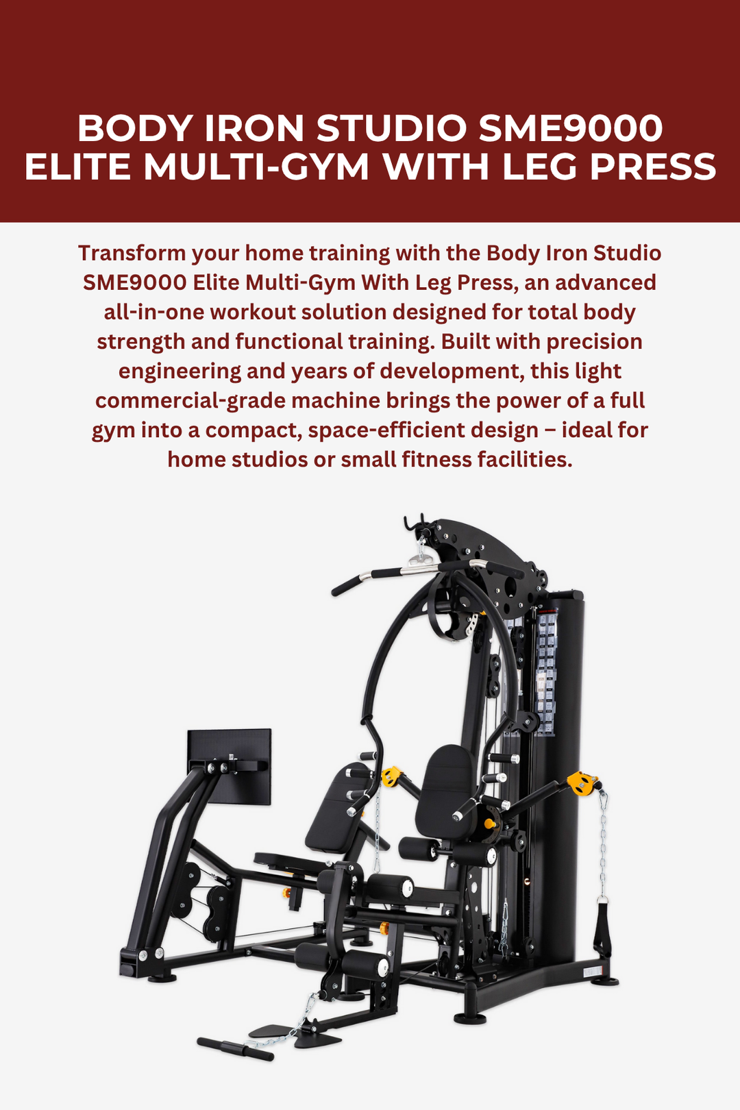 Body Iron Studio SME9000 Elite Multi-Gym With Leg Press