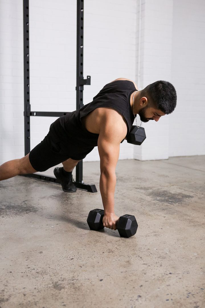 32.5kg Body Iron Commercial Rubber Hex Dumbbell Pair