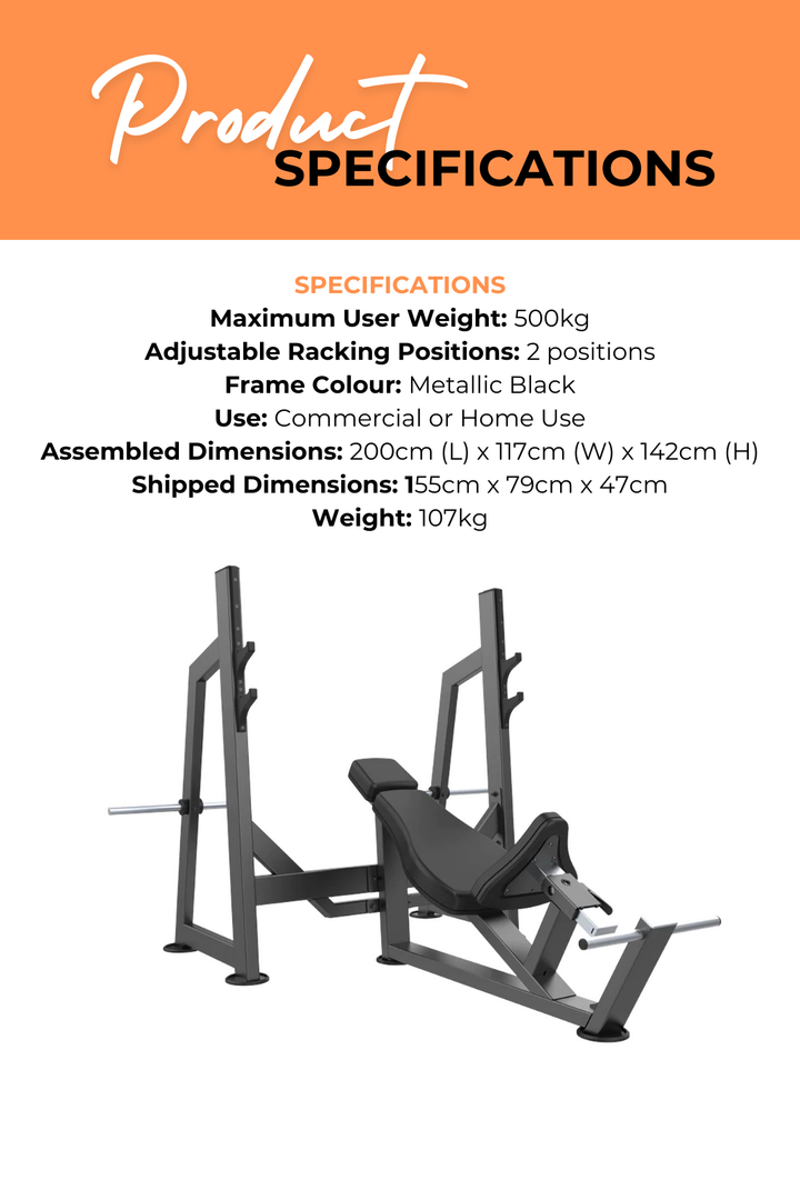 BodyIron® Commercial Pro Olympic Incline Bench Press