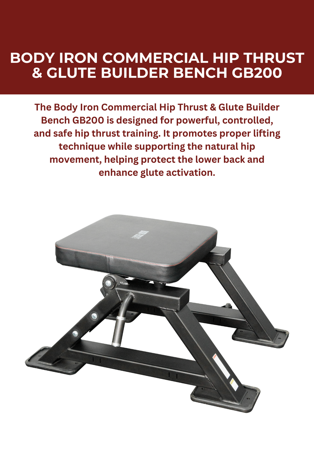 Body Iron Commercial Hip Thrust & Glute Builder Bench GB200