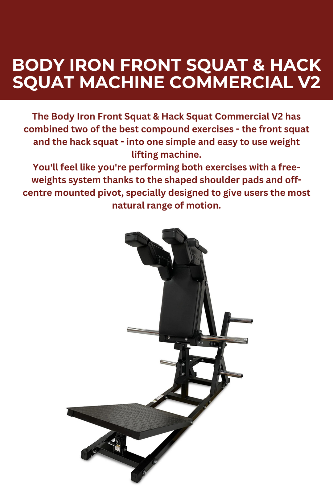 Body Iron Front Squat & Hack Squat Machine Commercial V2