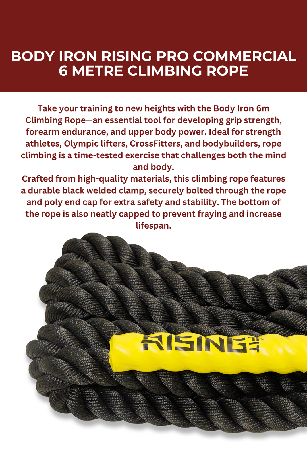 Body Iron Rising Pro Commercial 6 Metre Climbing Rope
