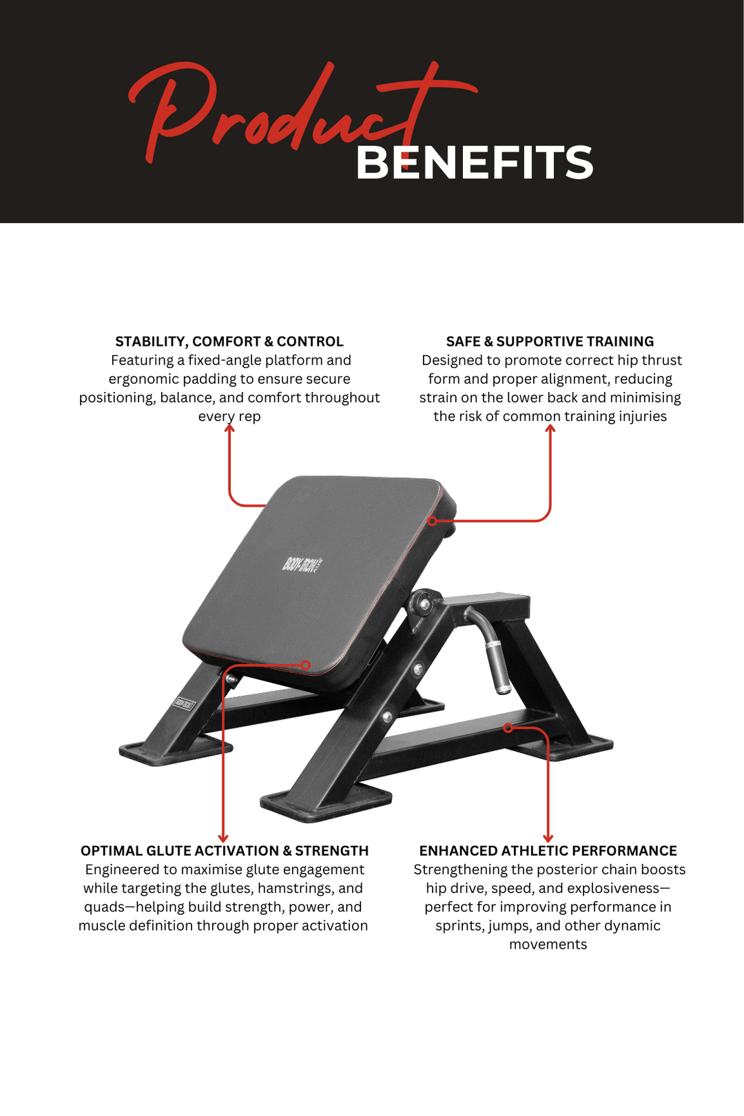 Body Iron Commercial Hip Thrust & Glute Builder Bench GB200