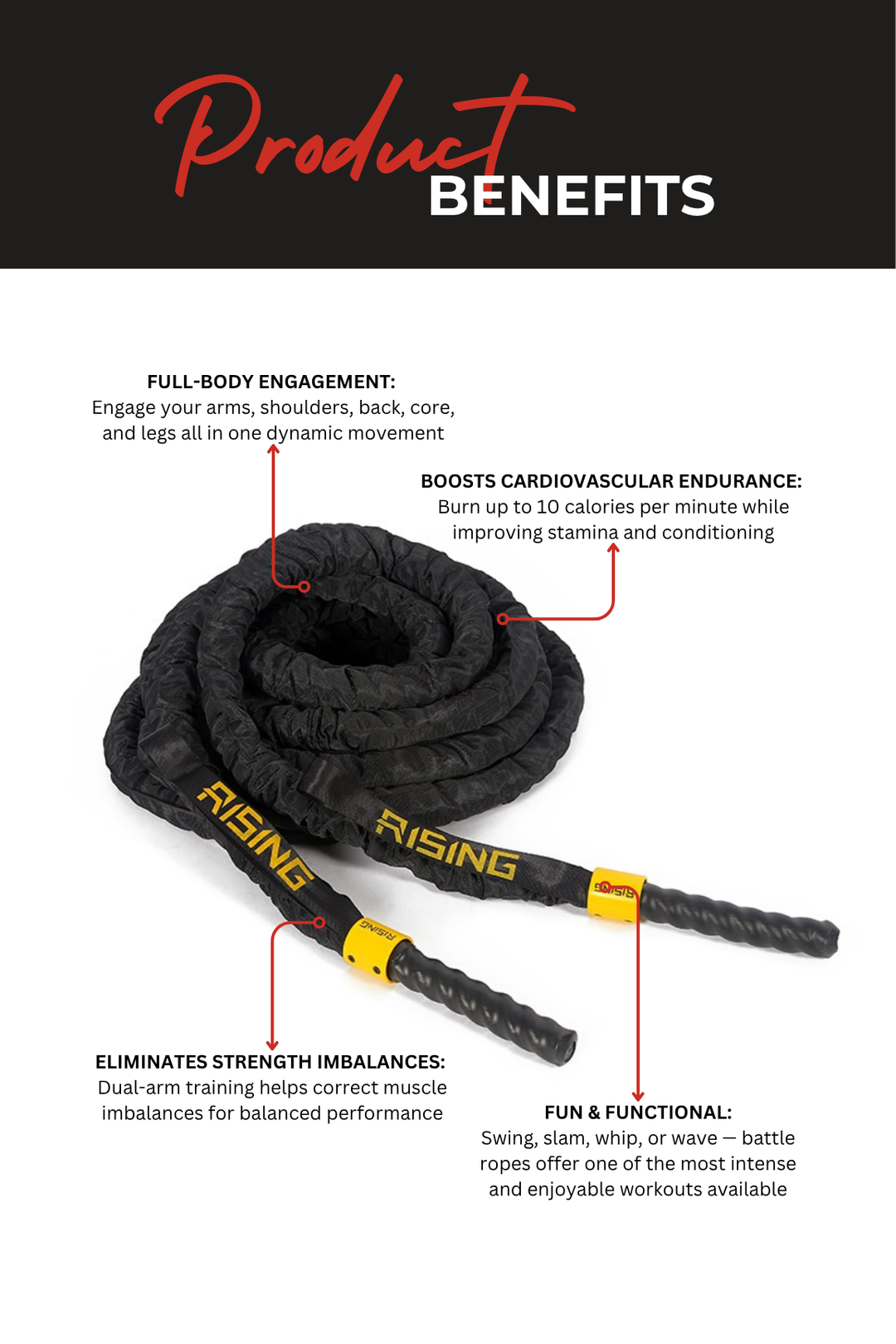 Body Iron Rising Pro Commercial 15 Metre Battle Rope