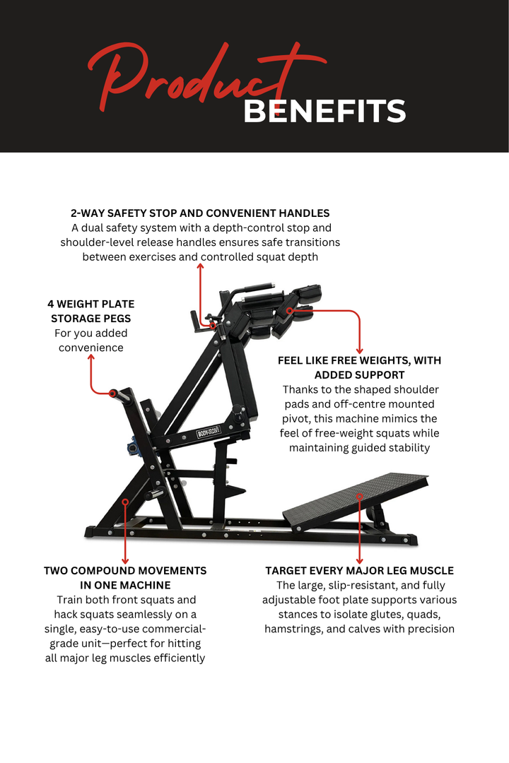 Body Iron Front Squat & Hack Squat Machine Commercial V2