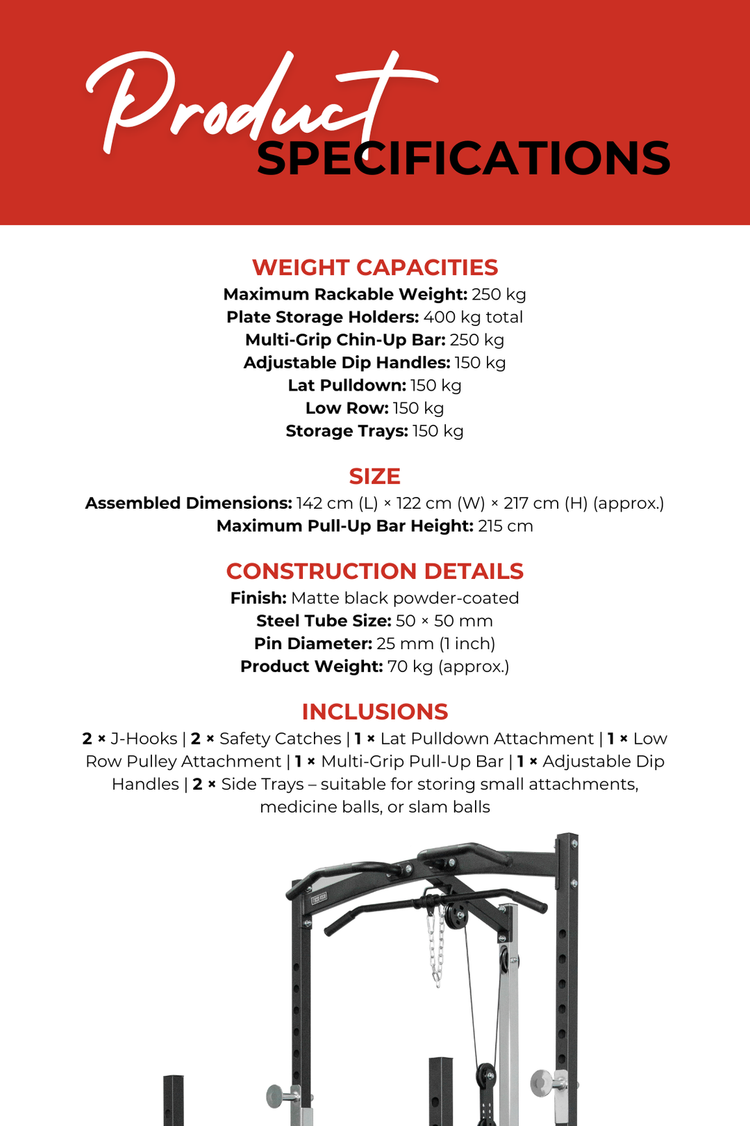 Body Iron SRL995 Squat Rack with Lat Pulldown & Seated Row