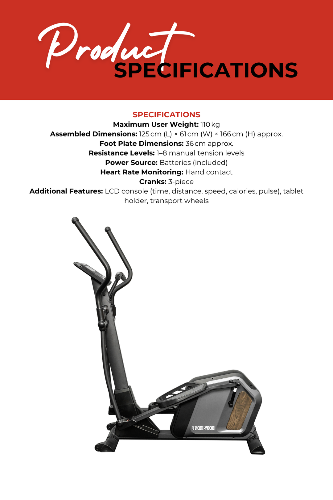 BodyIron Elliptical Cross Trainer TXM500