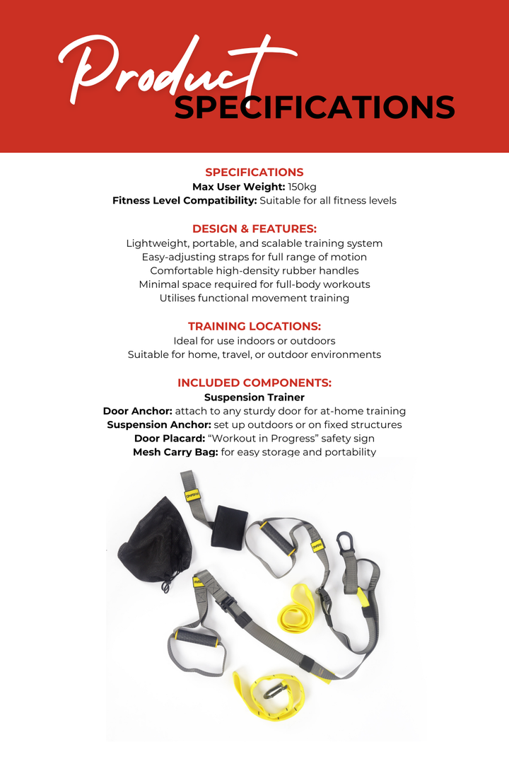 Body Iron Rising Pro Commercial Suspension Trainer Home Gym Kit