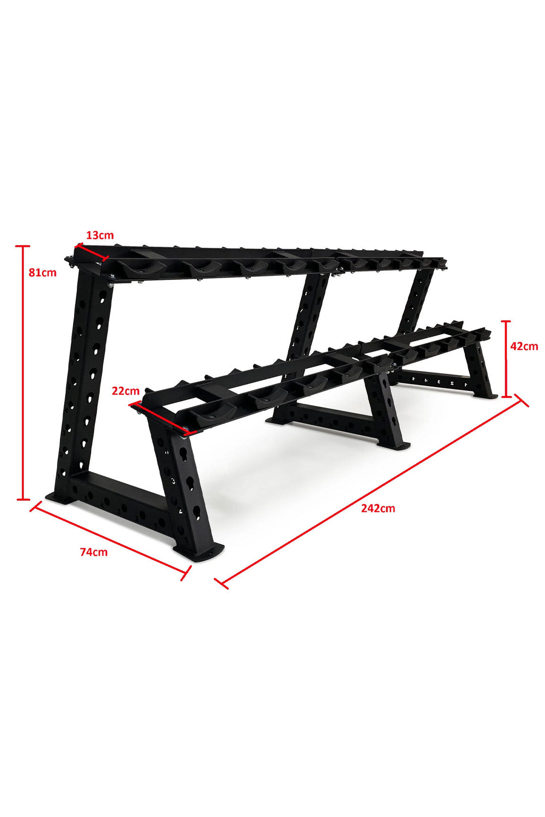 Dumbbell rack with dimensions