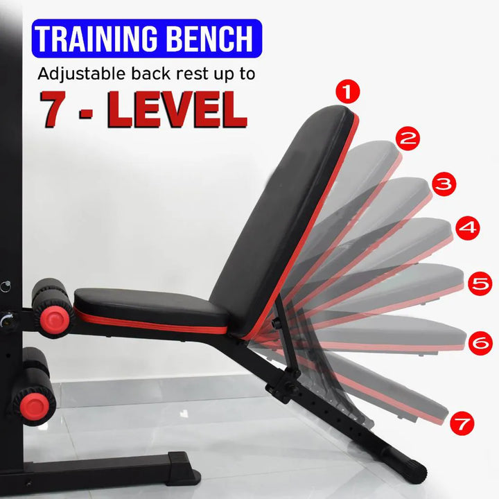 Body Iron Multi Station Home Gym With Leg Press BHG7000 + Power Tower + Ab Bench