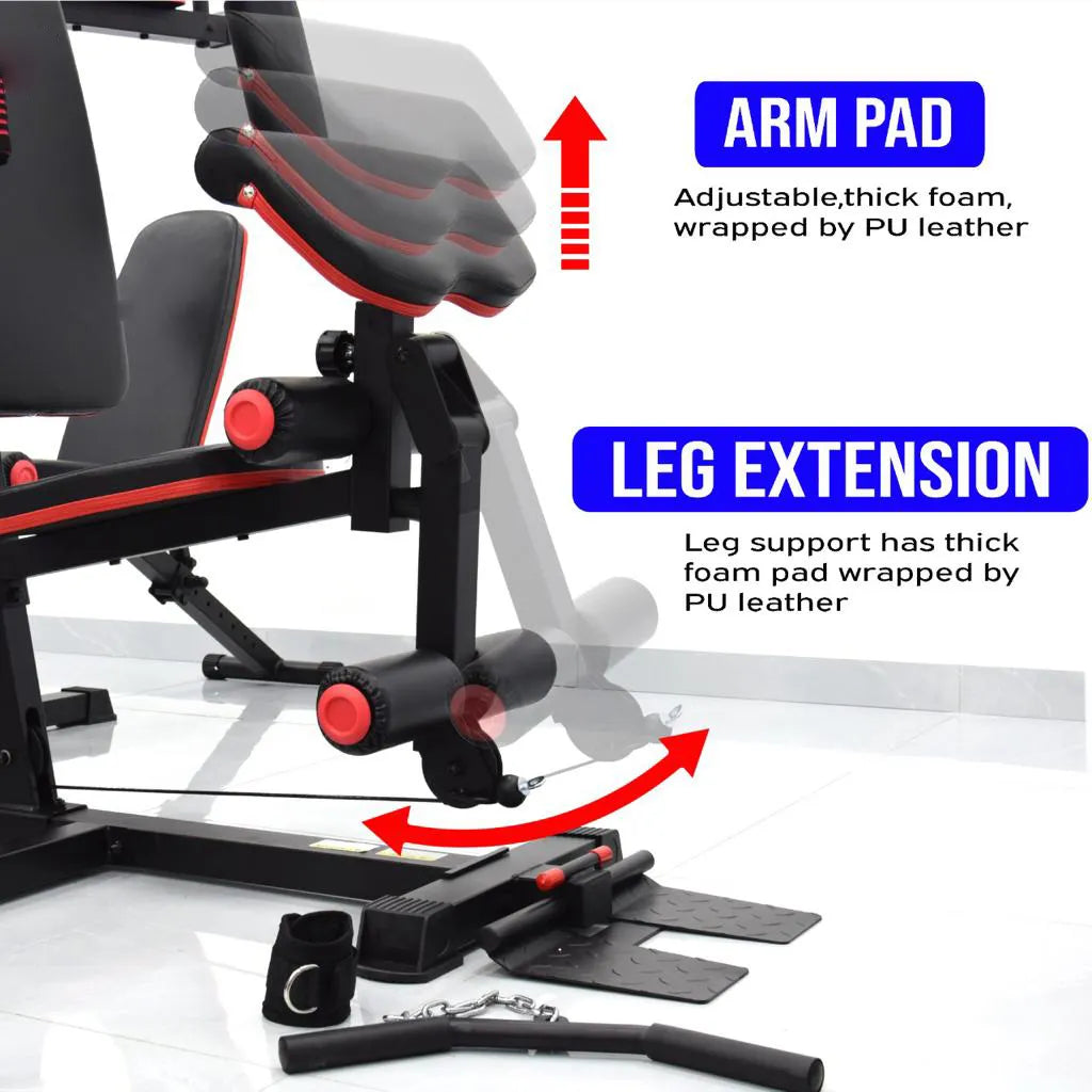 Body Iron Multi Station Home Gym With Leg Press BHG7000 + Power Tower + Ab Bench