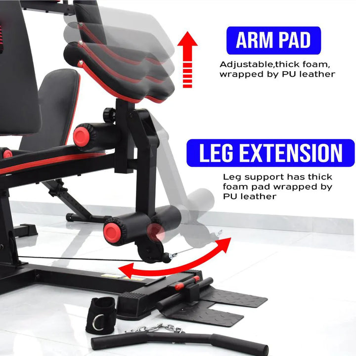 Body Iron Multi Station Home Gym With Leg Press BHG7000 + Power Tower + Ab Bench
